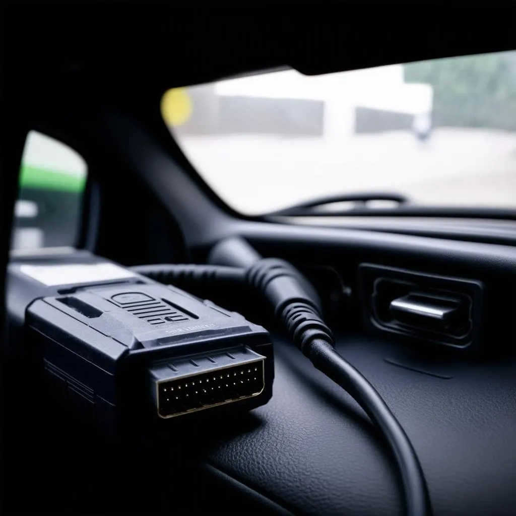 OBD-II Scanner connected to a car's port